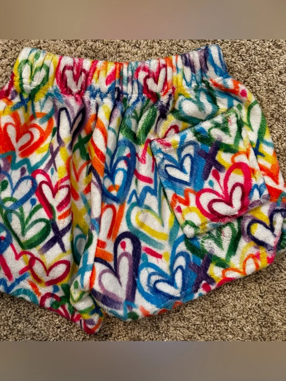 ISCREAM Corey Paige Hearts Plush shorts. Size S.